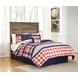 Trinell Warm Rustic Plank Full Panel Headboard with Nailhead Trim