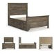 Trinell Brown Full Panel Bed With 2 Storage Drawers