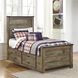 Trinell Brown Twin Panel Bed With 2 Storage Drawers