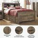 Trinell Brown Full Bookcase Single Side Underbed Storage Bed