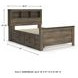 Trinell Brown Full Bookcase Bed With 2 Storage Drawers