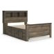 Trinell Brown Full Bookcase Bed With 2 Storage Drawers