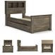 Trinell Brown Twin Bookcase Bed With 1 Large Storage Drawer