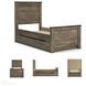 Trinell Brown Twin Panel Bed With 1 Large Storage Drawer