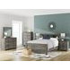 Frandern Gray 2 Drawer Nightstand with USB Charging
