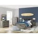 Frandern Gray Full Bookcase Panel Bed with Storage