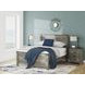 Frandern Black and Gray Twin Panel Bed with Nailhead Trim