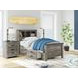 Frandern Gray Twin Bookcase Panel Bed with Storage