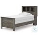 Frandern Gray Twin Bookcase Panel Bed