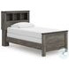 Frandern Gray Twin Bookcase Panel Bed