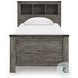 Frandern Gray Twin Bookcase Panel Bed