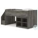 Frandern Gray Twin Loft Bed with Bookcase Storage