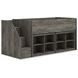 Frandern Warm Gray Twin Loft Bed with Bookcase Storage