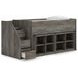 Frandern Warm Gray Twin Loft Bed with Bookcase Storage