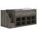 Frandern Warm Gray Twin Loft Bed with Bookcase Storage