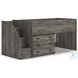 Frandern Gray Twin Loft Bed with Drawer Storage