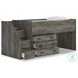 Frandern Gray Twin Loft Bed with Drawer Storage