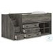 Frandern Gray Twin Loft Bed with Bookcase and Drawer Storage