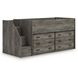 Frandern Warm Gray Twin Loft Bed with Drawer Storage