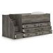 Frandern Warm Gray Twin Loft Bed with Drawer Storage