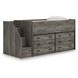 Frandern Warm Gray Twin Loft Bed with Drawer Storage