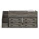 Frandern Warm Gray Twin Loft Bed with Drawer Storage