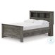 Frandern Gray Full Bookcase Panel Bed with Storage