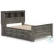 Frandern Gray Full Bookcase Panel Bed with Storage
