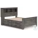 Frandern Gray Full Bookcase Panel Bed with Storage