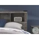 Frandern Gray Full Bookcase Panel Bed with Storage