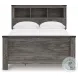 Frandern Gray Full Bookcase Panel Bed with Storage