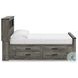Frandern Gray Full Bookcase Panel Bed with Storage