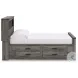 Frandern Gray Full Bookcase Panel Bed with Storage