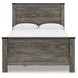 Frandern Black and Gray Full Storage Panel Bed with Nailhead Trim
