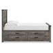 Frandern Black and Gray Full Storage Panel Bed with Nailhead Trim