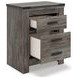 Frandern Gray 2 Drawer Nightstand with USB Charging