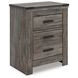 Frandern Gray 2 Drawer Nightstand with USB Charging