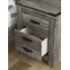 Frandern Gray 2 Drawer Nightstand with USB Charging