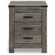 Frandern Gray 2 Drawer Nightstand with USB Charging