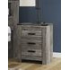 Frandern Gray 2 Drawer Nightstand with USB Charging