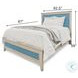 Blue Isles Ocean Blue and Aged Ivory King Panel Bed