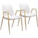 Desi White and Gold Dining Chair Set of 2