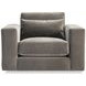 Felix Green Upholstered Swivel Lounge Chair with Pillow