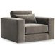 Felix Green Upholstered Swivel Lounge Chair with Pillow