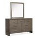 Ashford Lane Dark Umber 7 Drawer Dresser with Rectangular Mirror