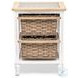 Ocean Mist Weathered Wood and White Distressed 2 Basket Storage Cabinet