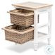 Ocean Mist Weathered Wood and White Distressed 2 Basket Storage Cabinet