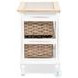 Ocean Mist Weathered Wood and White Distressed 2 Basket Storage Cabinet