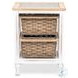 Ocean Mist Weathered Wood and White Distressed 2 Basket Storage Cabinet