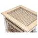 Ocean Mist Weathered Wood and White Distressed 2 Basket Storage Cabinet